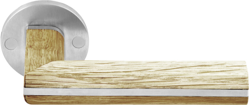 PBL22 50 satin stainless steel natural oak wood