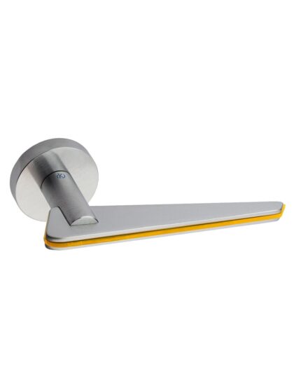 PAAR DEURKLINK TRATTO / T11 CHROOM MAT (CS) / ORANJE zonder BB