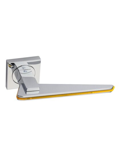 PAAR DEURKLINK TRATTO QUADRA / Q11 CHROOM (CL) / ORANJE zonder BB