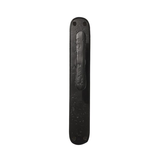 PAAR DEURKLINK PHT"T+T" /P40 VEROUDERD IJZER - ZWART (VO) op Plaat BLIND