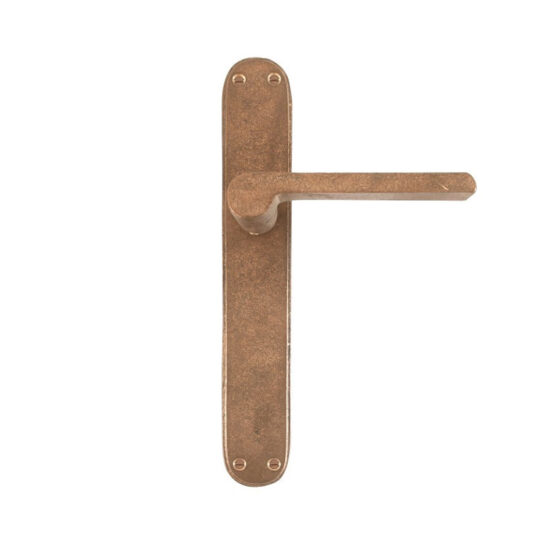 PAAR DEURKLINK PH1928 /P40 RUW BRONS (RB) op Plaat BLIND