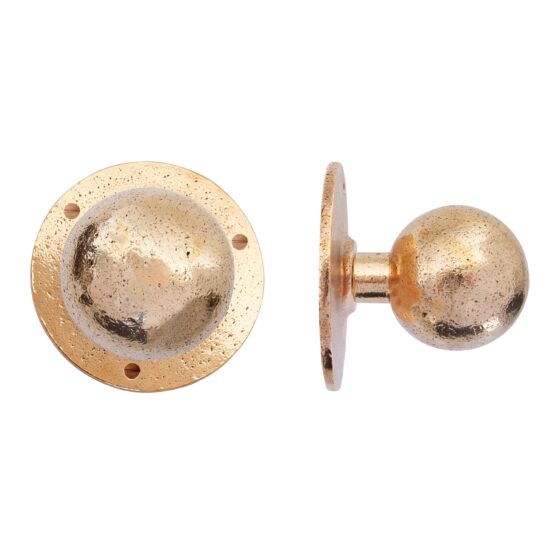 STUK DEURKNOP PT-70 RUW BRONS GEPOLIJST (RBP) ROSE : 120mm