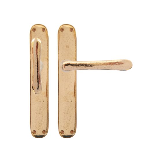 PAAR DEURKLINK PHTL"T+L" /P40 RUW BRONS GEPOLIJST (RBP) op Plaat BLIND