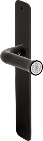 NOUR EV101P211SFC massieve deurkruk ongeveerd op schild blind mat zwart