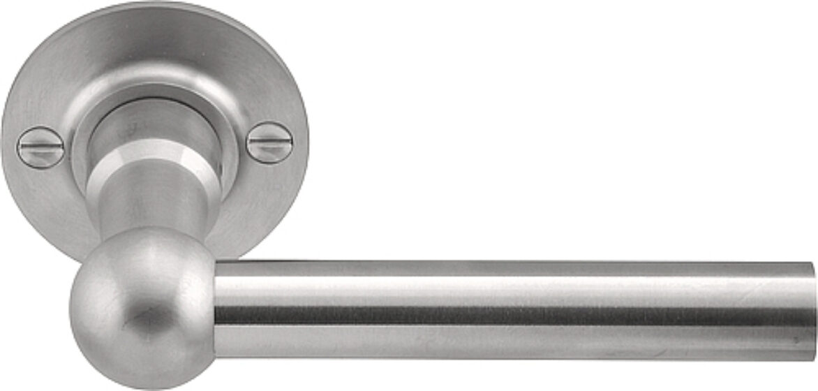 FERROVIA FVL110/52 L-massieve deurkruk ongeveerd op 52mm rozet mat roestvast sta