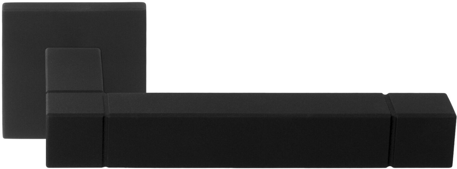 SQUARE JB100 deurkruk ongeveerd op rozet mat zwart