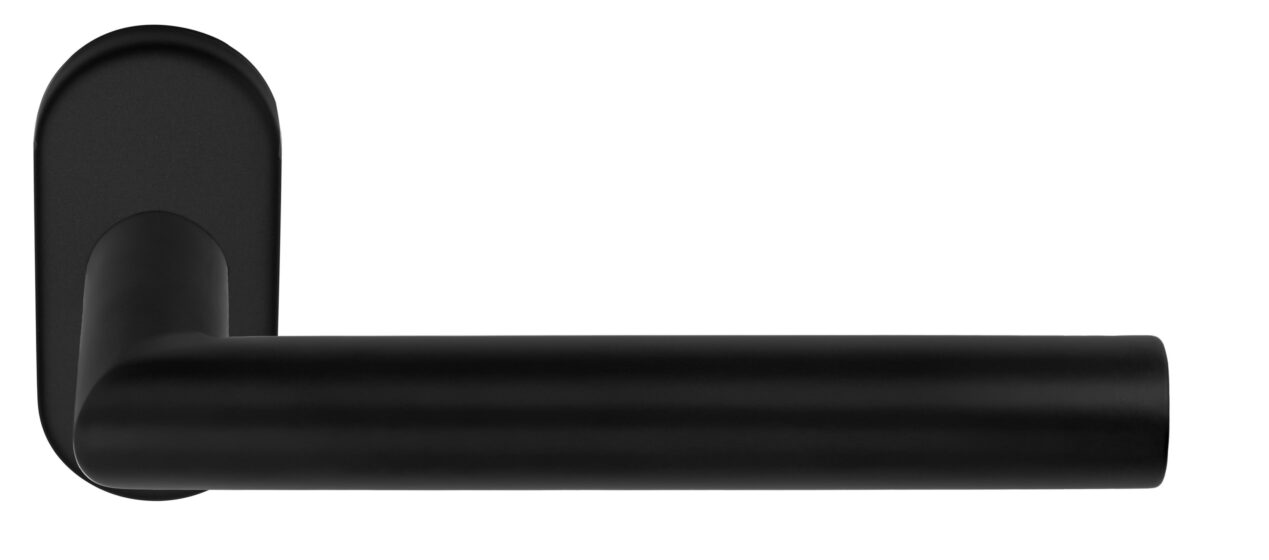 BASICS LBII-19LBR32G deurkruk dubbel geveerd op ovale rozet mat zwart