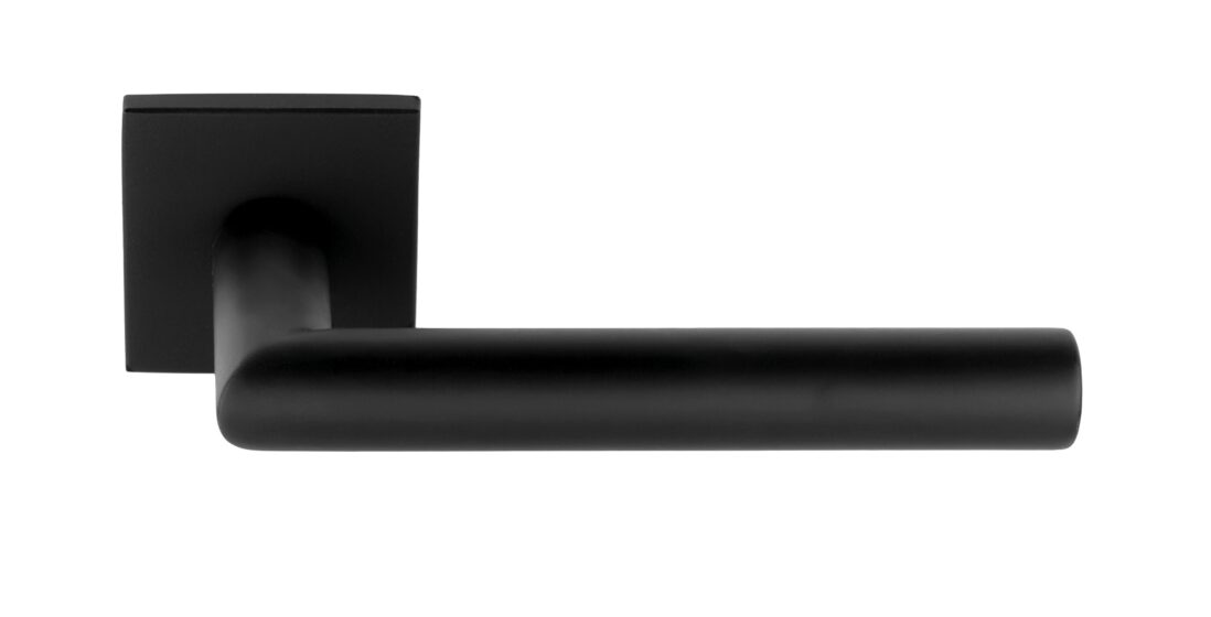 BASICS LBII-19 Q50 deurkruk ongeveerd op rozet mat zwart