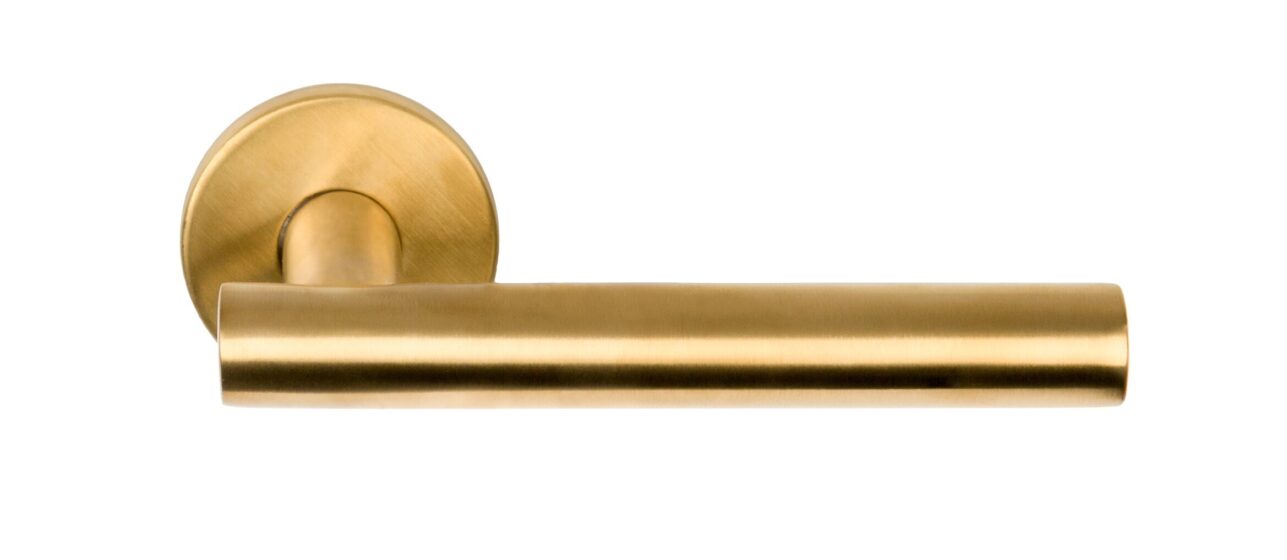 BASICS LBVII-19 deurkruk EN1906 klasse 3 geveerd op rozet PVD mat goud