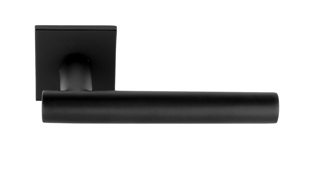 BASICS LBVII-19 Q50 deurkruk ongeveerd op rozet mat zwart