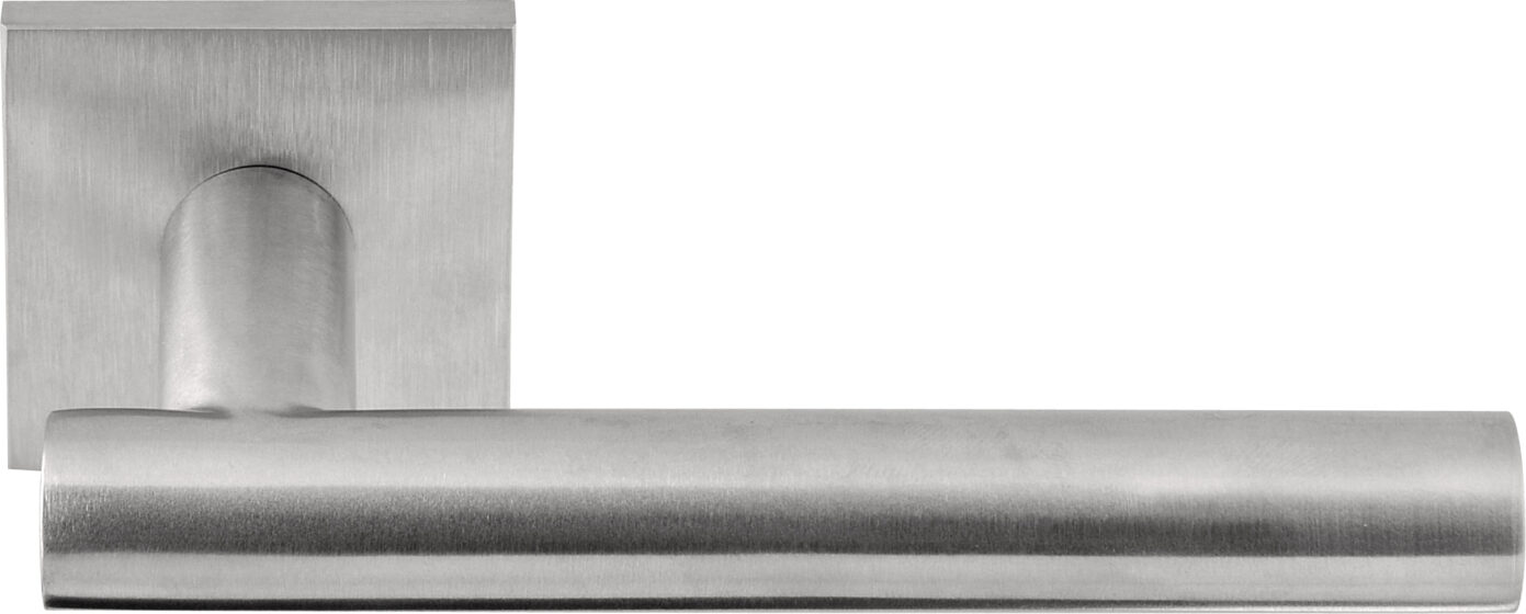 BASICS LBVII-19 Q50 deurkruk ongeveerd op rozet mat roestvast staal
