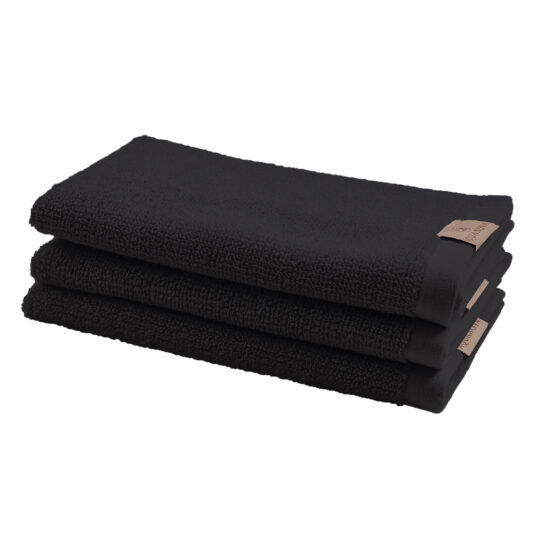 Oslo - Gastendoek - GOTS Katoen - 30x50 cm - Black