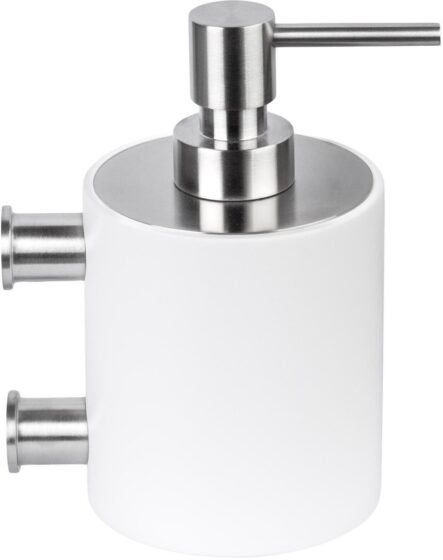 ONE PB503 zeepdispenser met muurbevesting mat roestvast staal AISI 316/wit Coria