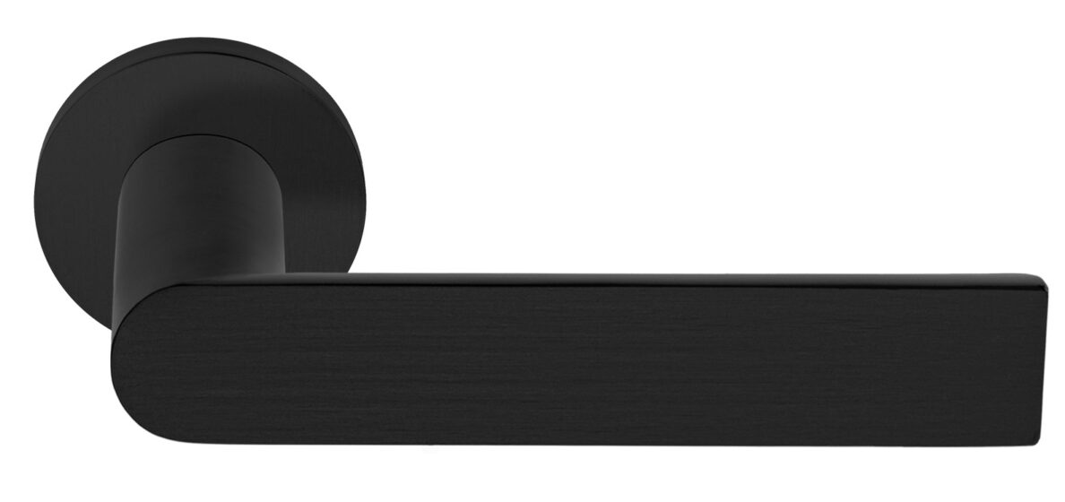 ARC PBA101 massieve deurkruk ongeveerd op rozet PVD mat zwart