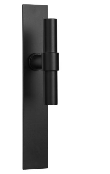 ONE PBT20XLP236SFC massieve deurkruk ongeveerd op schild blind mat zwart